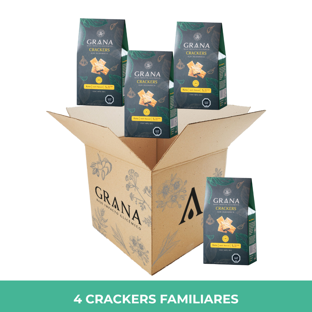 Pack 4 Crackers Keto Ajo Albahaca 135 grs
