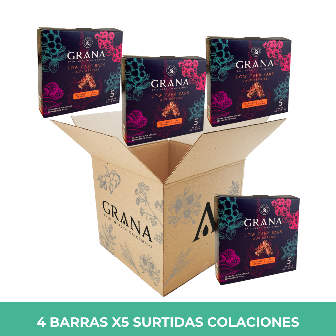 Pack 4 Barra Low Carb Berries x5