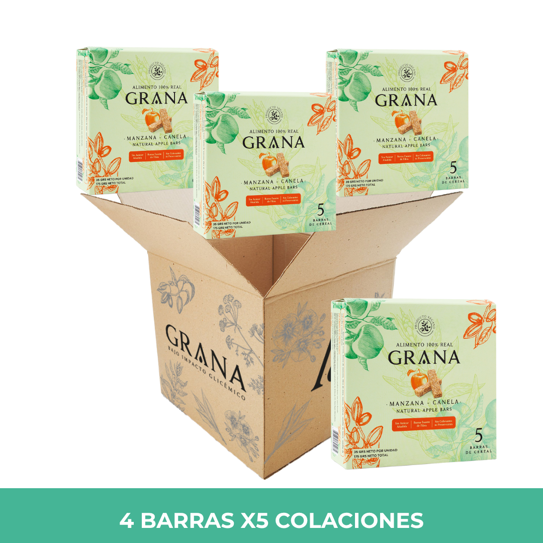 Pack 4 Barra Low Carb Manzana Canela x5