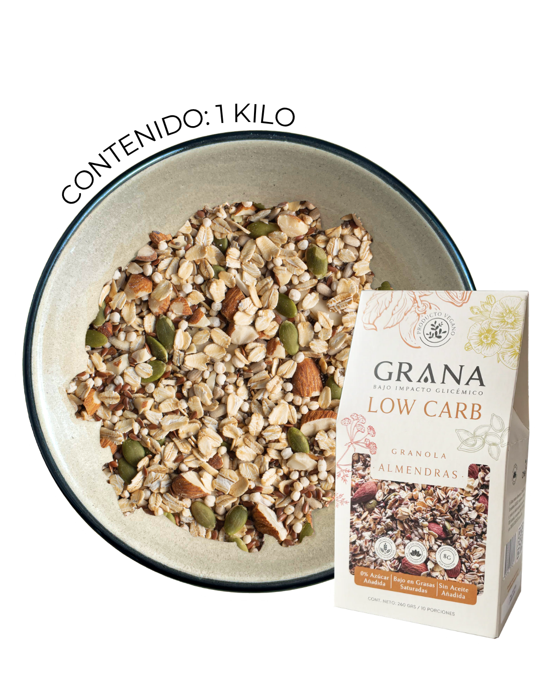 GRANOLA LOW CARB ALMENDRAS 1 KILO