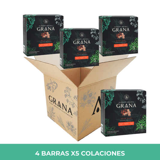 Pack 4 Barra Keto Nuez x5