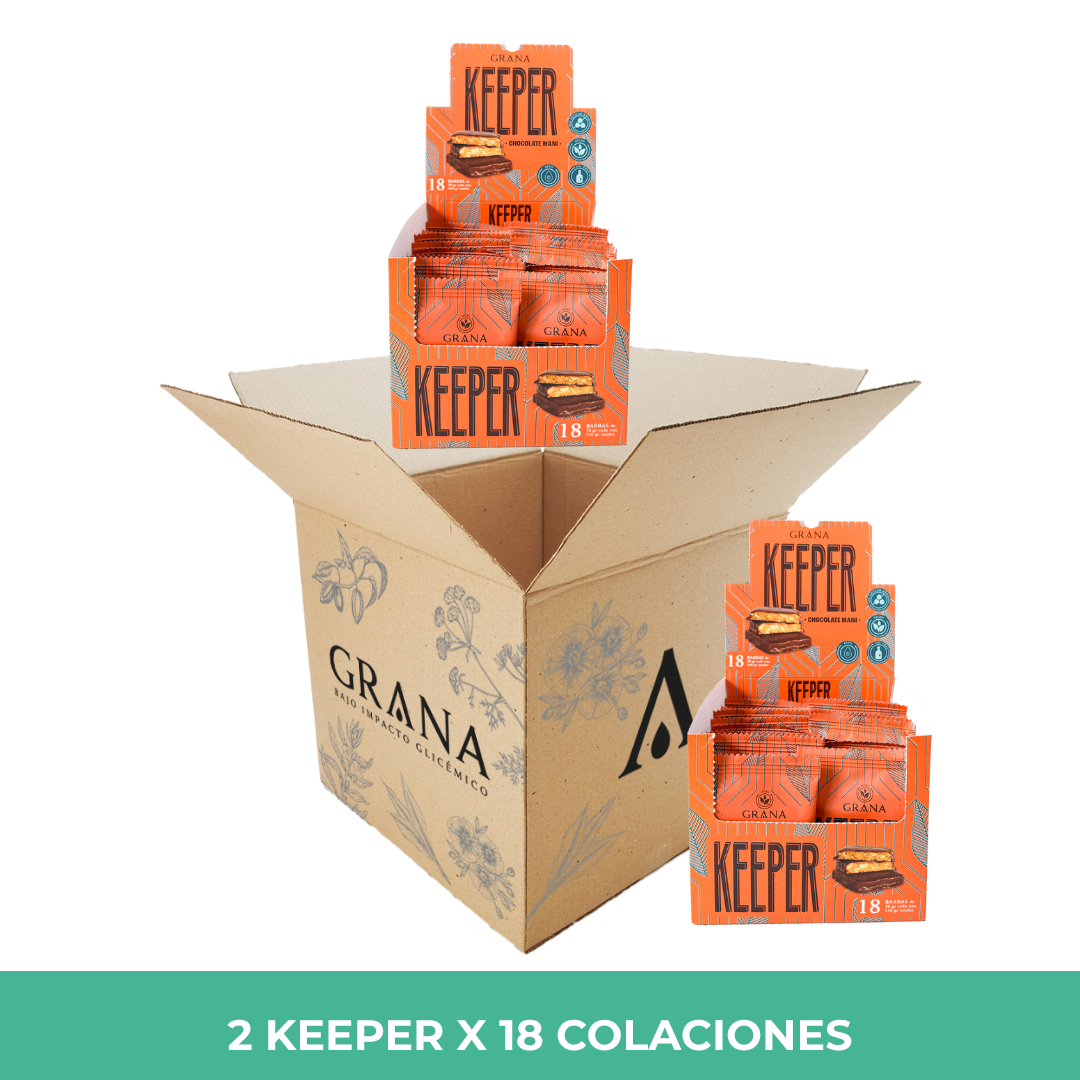 Pack 2 Keeper Chocolate Maní x18