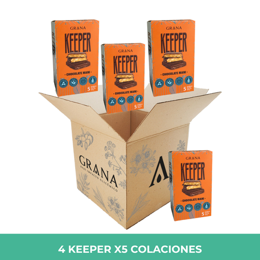 Pack 4 Keeper Chocolate Maní x5